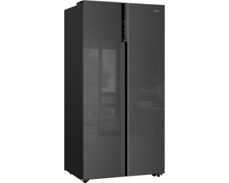 Отдельностоящий холодильник с инвертором Weissgauff WSBS 600 NoFrost Inverter Inox Glass