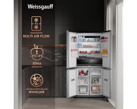 Отдельностоящий холодильник с инвертором Weissgauff WCD 450 XNF Built-in