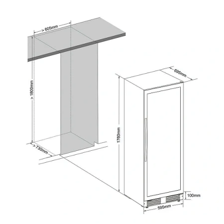 Винный шкаф CELLAR PRIVATE CP165-1TB