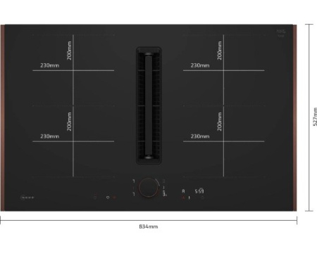 Индукционная варочная панель со встроенной вытяжкой Neff V68YYX4B0