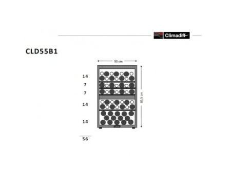 Двухзонный винный шкаф Climadiff CLD55B1
