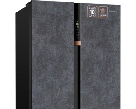 Отдельностоящий холодильник с инвертором Weissgauff WSBS 590 NoFrost Inverter Premium Rock Glass