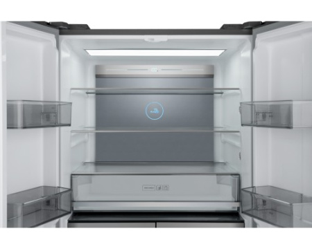Отдельностоящий холодильник с инвертором Weissgauff WCD 590 NoFrost Inverter Premium EcoFresh Inox Glass