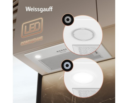 Кухонная встраиваемая вытяжка Weissgauff Arum 600 PB White Enamel