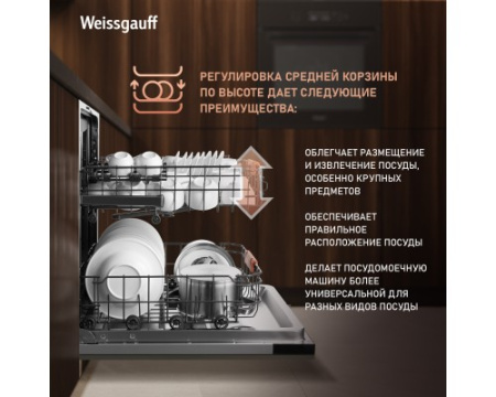 Встраиваемая посудомоечная машина Weissgauff BDW 6038 Infolight