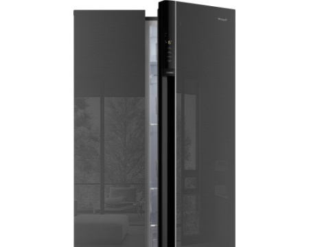Отдельностоящий холодильник с инвертором Weissgauff WSBS 600 NoFrost Inverter Inox Glass