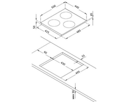 Варочная панель Korting HI 42031 BW