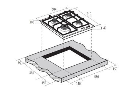 Газовая варочная панель ZUGEL ZGH600X