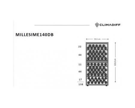 Двухзонный винный шкаф Climadiff MILLESIME140DB