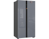 Отдельностоящий холодильник с инвертором Weissgauff WSBS 590 NoFrost Inverter Premium Dark Grey Glass