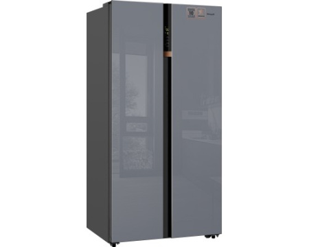 Отдельностоящий холодильник с инвертором Weissgauff WSBS 590 NoFrost Inverter Premium Dark Grey Glass