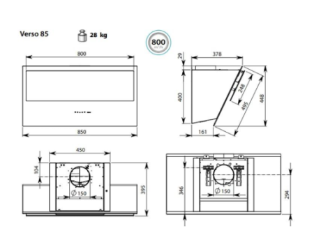 Вытяжка Falmec Design VERSO 85 WHITE
