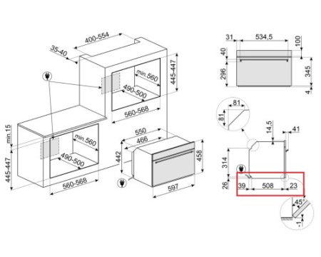 Встраиваемая микроволновая печь Smeg SO4301M0N