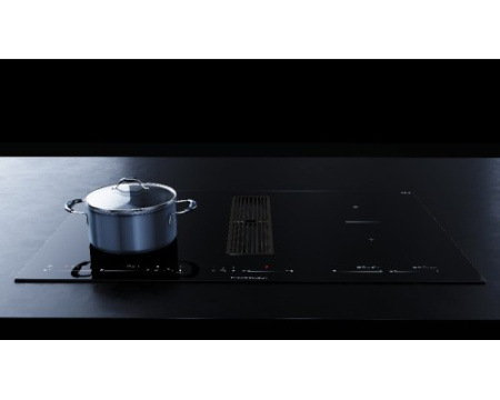 Индукционная варочная панель с вытяжкой Kuppersbusch KMI 8590.0 SR Black Chrome