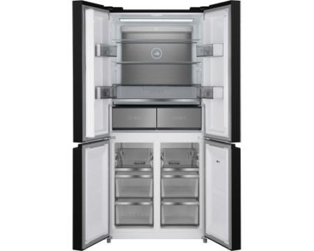 Отдельностоящий холодильник с инвертором Weissgauff WCD 590 Nofrost Inverter Premium EcoFresh Black Glass