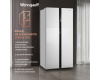 Отдельностоящий холодильник с инвертором Weissgauff WSBS 500 Inverter NoFrost White Glass