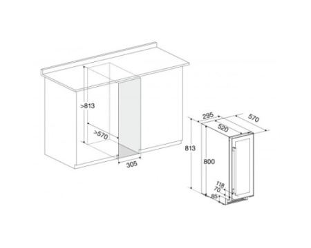 Винный шкаф Temptech OBIU 30 DSS