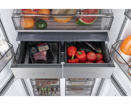 Отдельностоящий холодильник с инвертором Weissgauff WCD 590 NoFrost Inverter Premium Ecofresh Bru Steel Glass