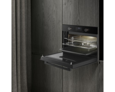 Встраиваемый компактный духовой шкаф с СВЧ Weissgauff OE 4551 DB Black Edition