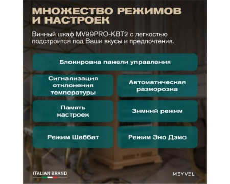 Винный шкаф Meyvel MV99PRO-KBT2 (Натуральный бук)