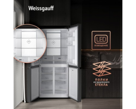 Отдельностоящий холодильник с инвертором Weissgauff WCD 450 XB NoFrost Inverter