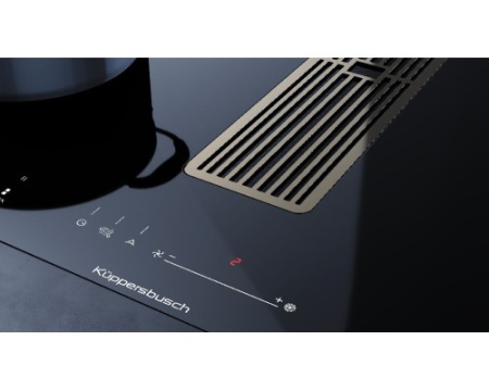 Индукционная варочная панель с вытяжкой Kuppersbusch KMI 8590.0 SR Black Chrome