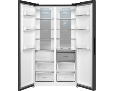 Отдельностоящий холодильник с инвертором Weissgauff WSBS 1036 Inverter NoFrost Premium Black Glass