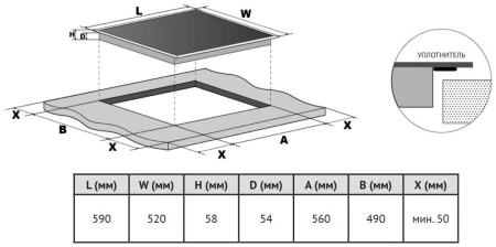 Варочная поверхность KORTING HI 64540 B