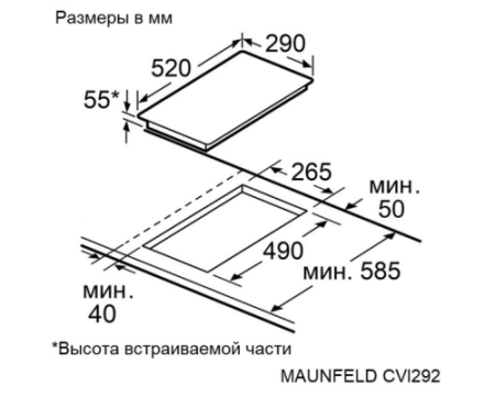 Индукционная варочная панель Maunfeld CVI292S2FBG Inverter
