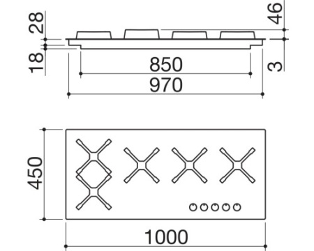 Газовая варочная панель Barazza 1PSP105