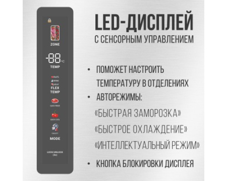 Многокамерный холодильник Tesler RFD-427BI SPARKLING WHITE