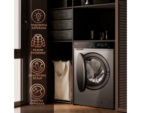 Стиральная машина с сушкой Weissgauff WMD 888 Touch Inverter Steam Silver