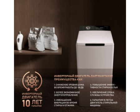 Стиральная машина с вертикальной загрузкой и инвертором Weissgauff WM 40580 TD Inverter