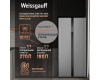 Отдельностоящий холодильник с инвертором Weissgauff WSBS 500 Inverter NoFrost Inox Glass