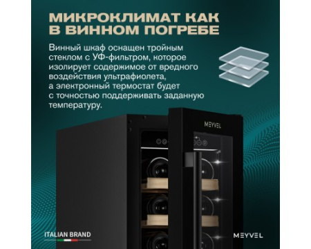 Винный шкаф Meyvel MV19-KBT1