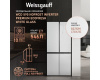 Отдельностоящий холодильник с инвертором Weissgauff WCD 590 Nofrost Inverter Premium EcoFresh White Glass