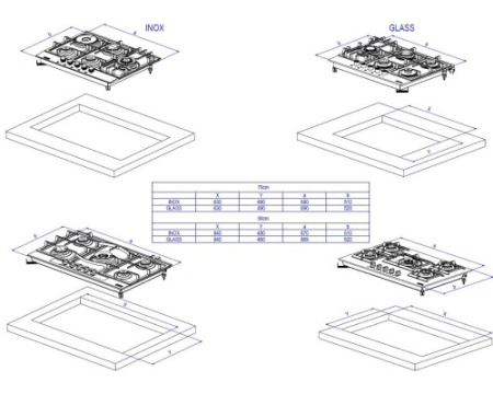 Газовая варочная панель DeLonghi GERMANA 7GW BB