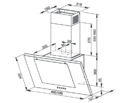 Каминная вытяжка Weissgauff Sigma 50 PB BL