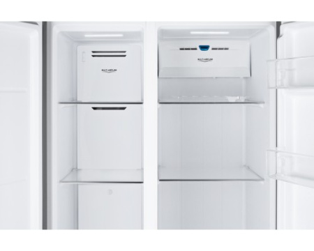 Отдельностоящий холодильник с инвертором Weissgauff WSBS 600 NoFrost Inverter Bru Steel Glass