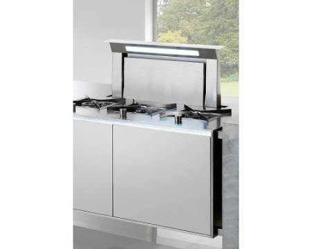 Вытяжка Falmec Design+ DOWN DRAFT tavolo 90 vetro bianco CDDW90.E1P2#ZZZF400F