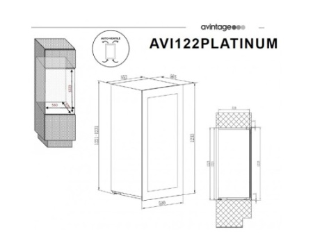 Двухзонный винный шкаф Avintage AVI122PLATINUM