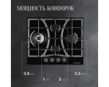 Газовая варочная панель Kuppersberg FG 65 B