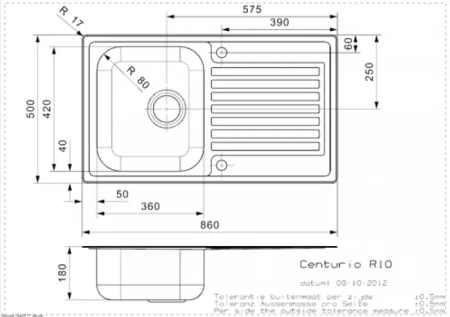 Кухонная мойка REGINOX centurio 10 lux okg (pallet)