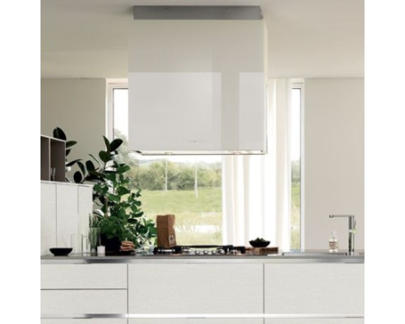 Вытяжка Falmec Design+ LAGUNA isola 60 inox vetro bianco (800) CLDI6075.E0P2#ZZZI491F+KACL.822#F