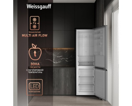 Отдельностоящий холодильник с инвертором Weissgauff WRK 2000 Total NoFrost Inverter Inox