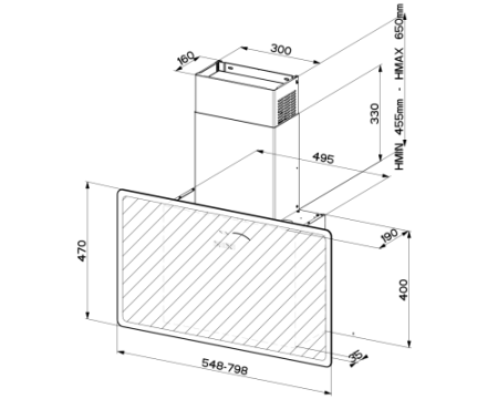 Наклонная вытяжка Faber V-AIR FLAT KL A80 330.0615.684