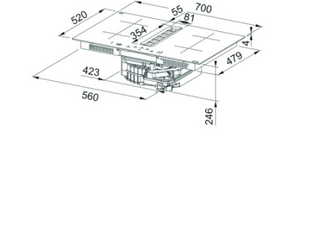 Индукционная варочная панель с вытяжкой Franke FSM 7072 4RC R HI 340.0731.893