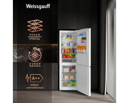 Отдельностоящий холодильник с инвертором Weissgauff WRK 185 Total NoFrost Inverter White