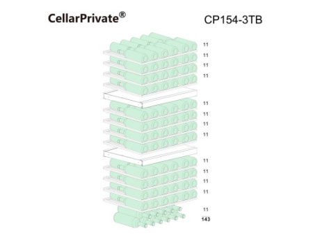 Винный шкаф CELLAR PRIVATE CP154-3T