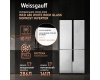 Отдельностоящий холодильник с инвертором Weissgauff WCD 450 White Rock Glass NoFrost Inverter